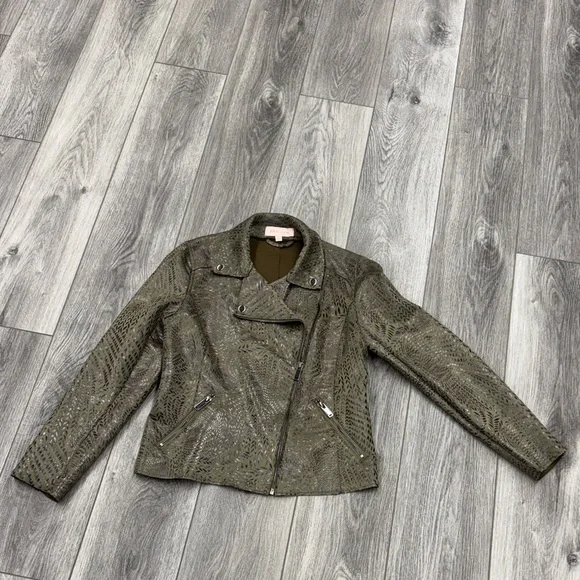 Philosophy Olive Leather Jacket - Picture 1 of 7